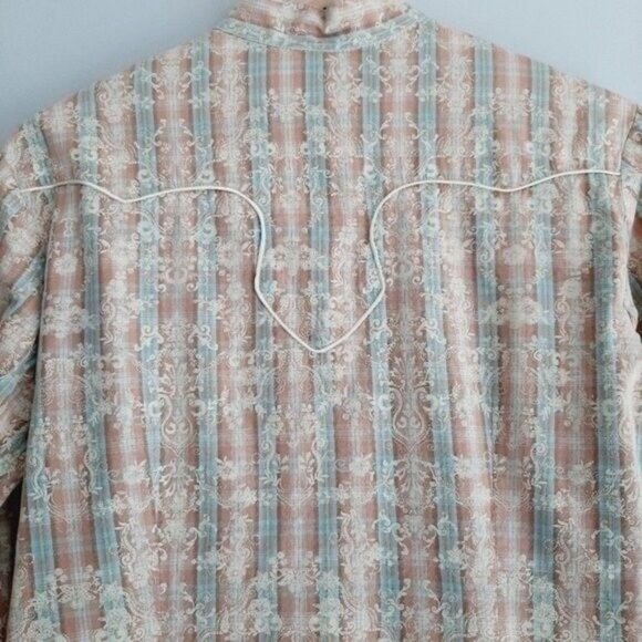 PANHANDLE SLIM | Western Floral Plaid Check Button Down Shirt Women's M - Picture 5 of 8